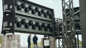 2. The Climeworks Orca Solid DAC pilot plant in Iceland. The plant receives thermal energy from a nearby geothermal facility. Source: Climeworks