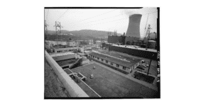 The first large-scale nuclear power plant in the world began operating in Shippingport, Pennsylvania, on December 2, 1957—15 years after Enrico Fermi demonstrated the first sustained nuclear reaction. The Duquesne Light Company of Pittsburgh built and operated the Shippingport Atomic Power Station on a site it owned on the Ohio River until the power plant was retired in 1982. Source: Library of Congress