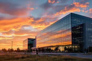 Rendering of a large-scale data center campus used in TIDAL PWR materials